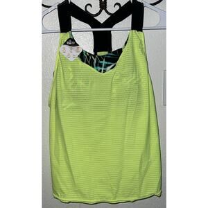 Zero Exposure Women’s Size XS Neon Mesh Tank Built In Sports Bra *Padded NWT